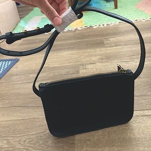 Madewell Simple Crossbody Bag black leather NWT